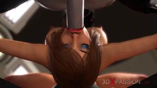 Android's Raw Ride: Girl Trussed & Toys Thrust, His Metal Cock🍆 Delights