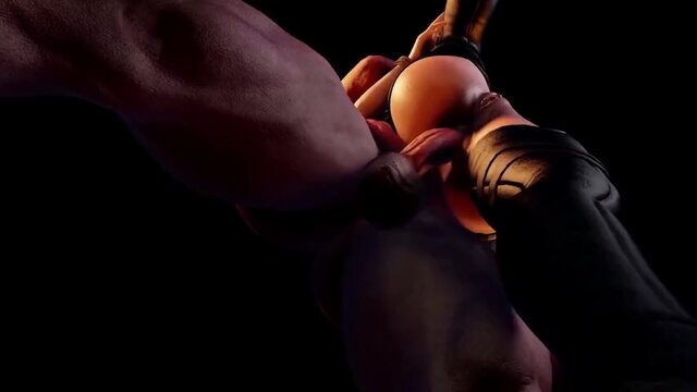 Blonde girl leather dressed have fuck in anal and creampie