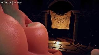 Double-penetration creampie horror: Ada takes on two undead studs