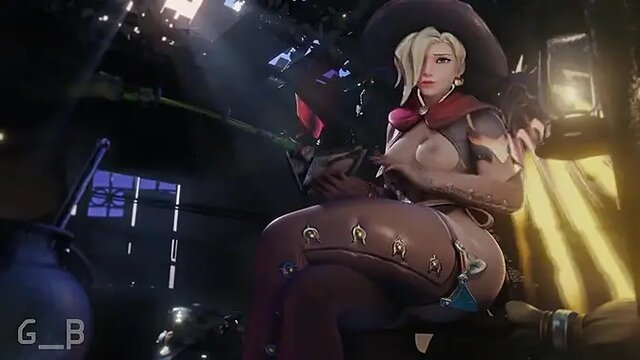Mercy Enjoying Some Topless Reading