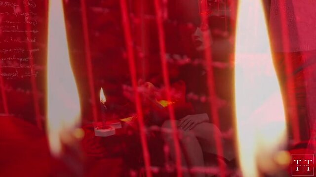 A witch was reading cards and summoned a cunnilingus demon