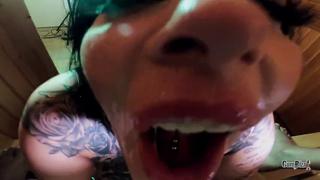 Dirty MILF's BBC Fantasy: Sucking Cum off Juicy Breasts