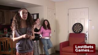 Blindsided by seductive sirens Lily Julie and Elizabeth stripping with precision 