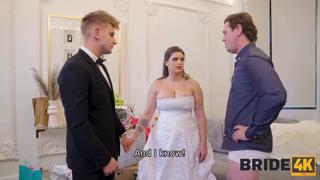 Bride gets ravaged in reception hall, spreading thighs wide open for instant gratification