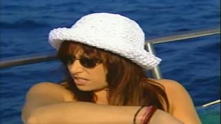 Vixen voyeurs aboard a cruise vessel, wanking themselves with dildo substitutes