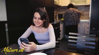 19-year-old Darcy Dark gets pounded by her thick-as-thunder BBW stepmom Edina's huge booty
