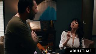 ADULT TIME - MILF Slut Gets DP On Principal's Desk By Hung Teacher!