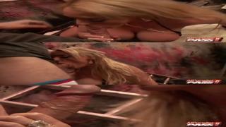 Blonde bombshell BJ expertly pleasuring massive melons