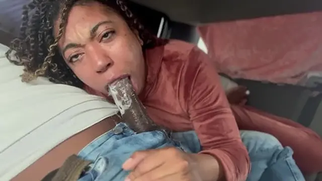 Ride with him in his truck, slurp his big black cock🍆 like a pro street hoe