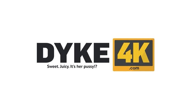 DYKE4K  Three beautiful babies take off their panties to play with big dildo