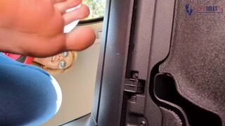Deep throat and sole licking bliss as curvy BBW seduces in her ride