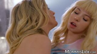 Stepmom's Hot Trick: Daughter Double Teammed By Mom & GF