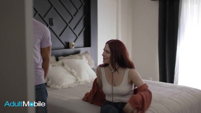 Redhead milf Sucks boyfriend’s Cock🌭 Post-Cumming On Her Tits In ADULTMOBILE