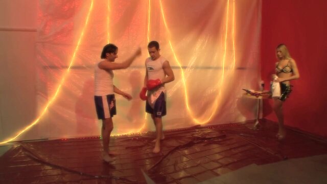 Big Boobed Blonde Ciara Bugatti In Food Splattered MMF Threesome- Titopia