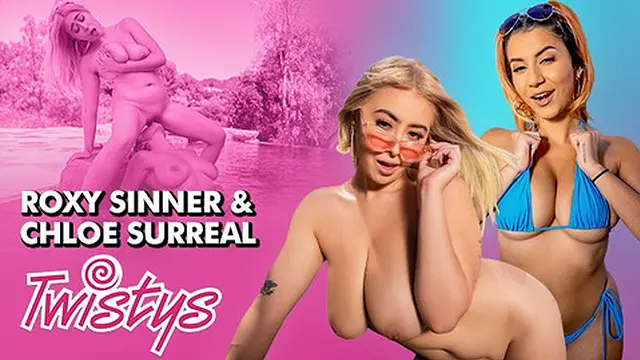Twistys - Chloe Surreal Fingers Her Tight Pussy🌮️ While Jumps In Pool With Roxie Sinner