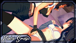 Shizuku Yaegashi and Kaori Shirasaki scissoring on the bed - Arifureta Hentai