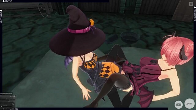 3D HENTAI YURI Devil girl fucking pumpkin girl