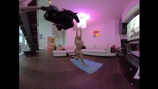 VR180 Virtual Reality Behind the Scenes of me filming my friend Amanda Yoga