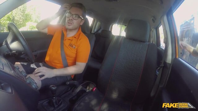 Fake Driving School - Hungarian MILF with MASSIVE TITS Creampied in a Car