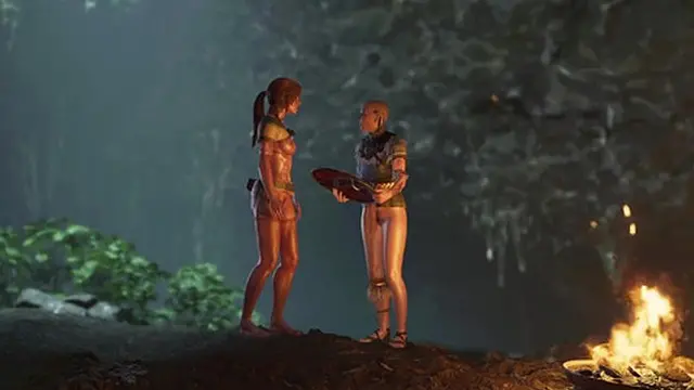 Dark Tomb Raider Seduction Wet and sweaty Lara in intense action