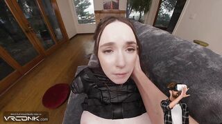 VR Conk: Horny Katniss Everdeen From The Hunger Games Sucks Deepthroat in Cosplay Parody pt 2