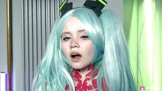 Sexy slutty teen Rebecca Nixon has fun with a sex toy.