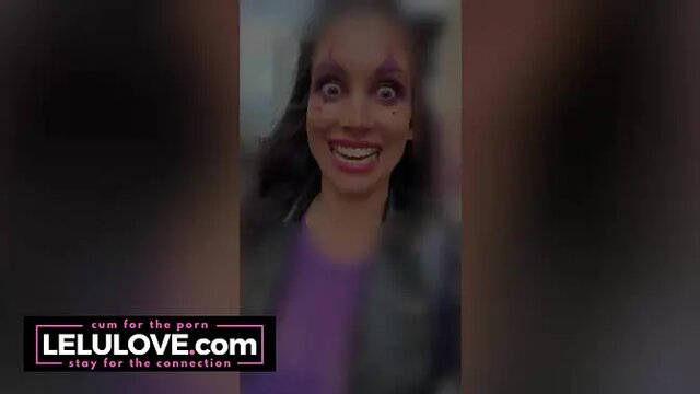 Spooky MILF spreads legs in sexy Halloween makeup