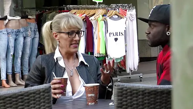 His girlfriend doesn’t want his big black cock, but Blondie does 