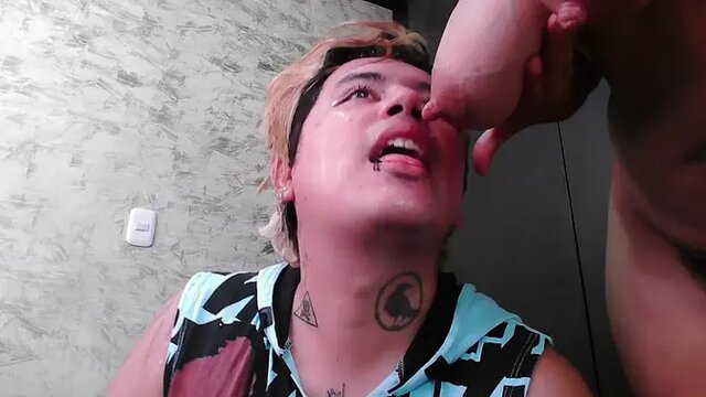 fills my face with milk