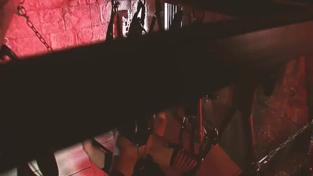 FETISH GIRLS Scene-1_Busty Latina brunette in latex Valery Summer fucks her tied-up friend in a BDSM cave